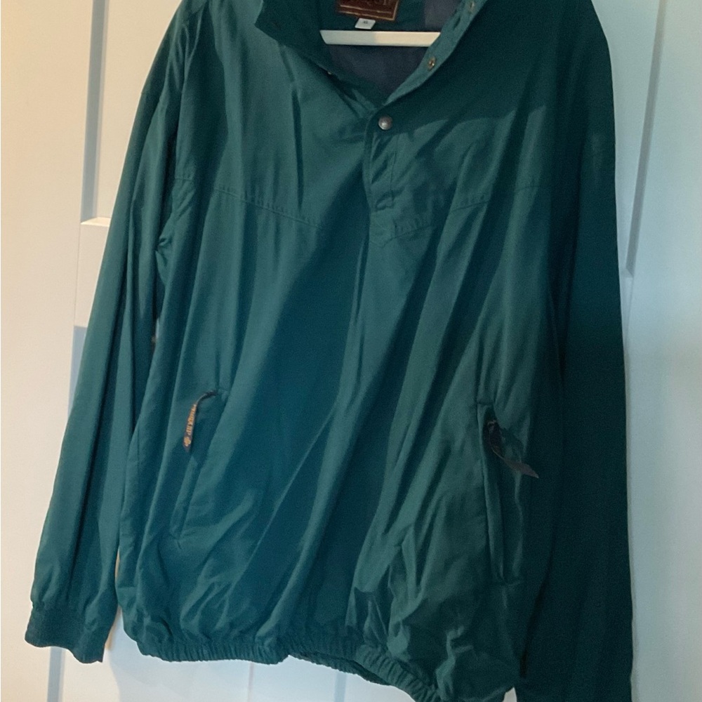 Men’s Green Windbreaker with Folded Collar & Relaxed Fit & Elastic Waist Proquip